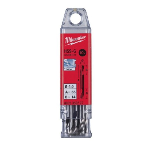 4932352227 - Wiertło do metalu HSS-G, dwustronne, 4,0 x 14/55 mm (10 szt)