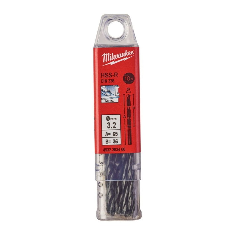 WIERTŁA HSS-R 3,2MM-10 SZT 4932363466 - techniktools