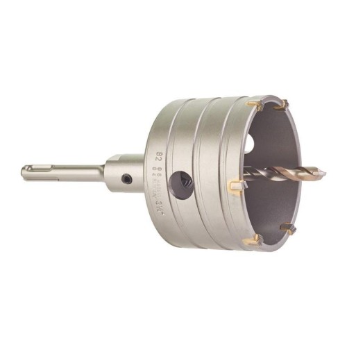 4932399297 - Koronka rdzeniowa do betonu SDS-Plus TCT + trzpień, wiertło prowadzące, klucz imbusowy, 82 x 50/182 mm