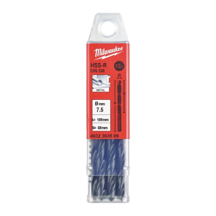 WIERTŁA HSS-R 7,5MM-10 SZT 4932363509 - techniktools