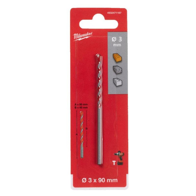 4932471167 - Wiertło udarowe do betonu Premium, 3 x 45/90 mm (1 szt.)