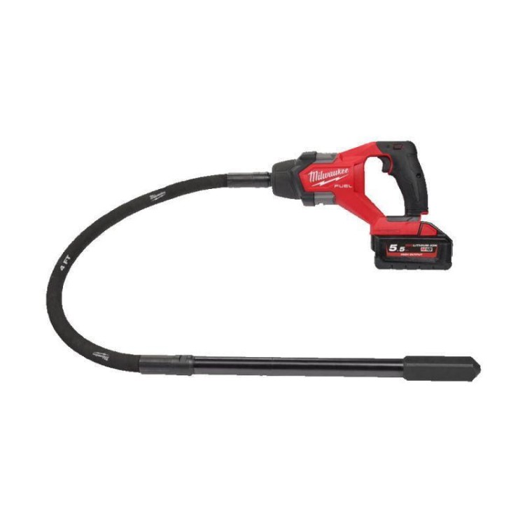 M18 FCVN12-551 - Igłowy wibrator do betonu z wałkiem 1,2 m, 18 V, 5.5 Ah, FUEL, z akumulatorem i ładowarką, 4933479597