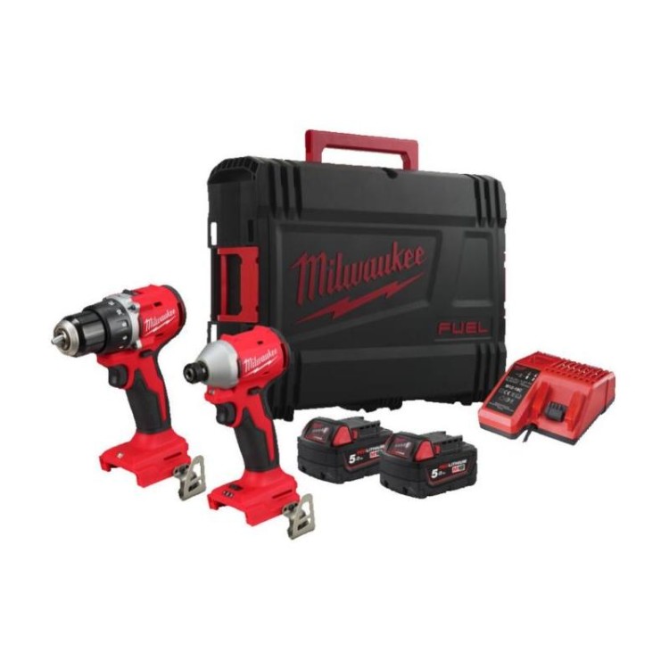 M18 BLCPP2B-502C - Zestaw POWERPACK M18, M18 BLIDRC, M18 BLDDRC, 2 x 5.0 Ah + ładowarka, w walizce, 4933492837