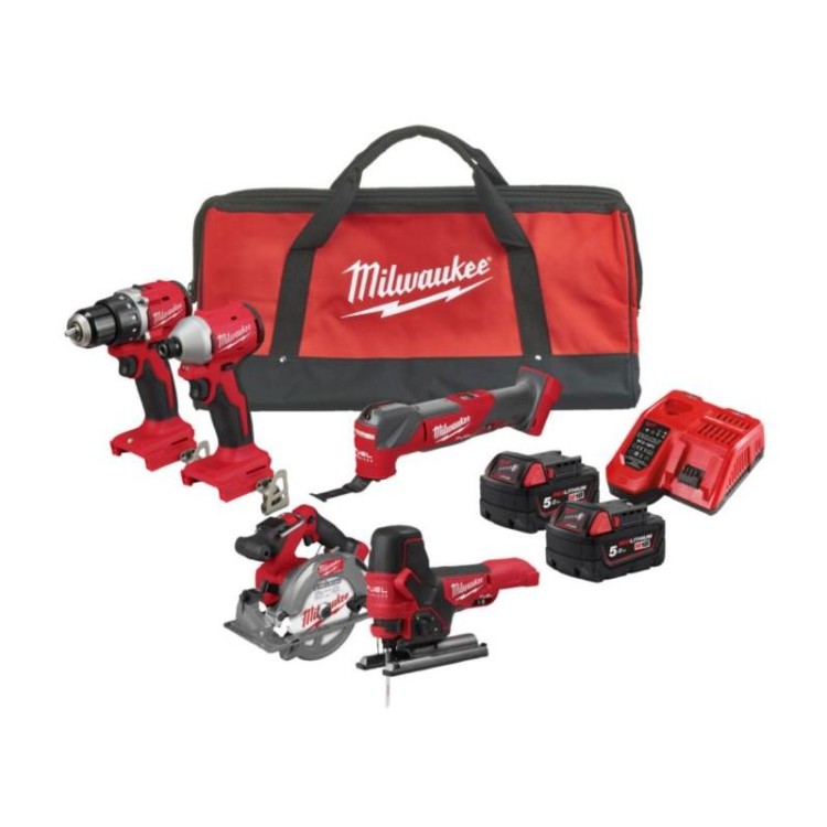 M18 BLCPP5A-502B - Zestaw POWERPACK M18, M18 BLDDRC, M18 BLIDRC, M18 FCS552, M18 FMT, M18 FBJS, 2x5.0 Ah, ładowarka, 4933492838