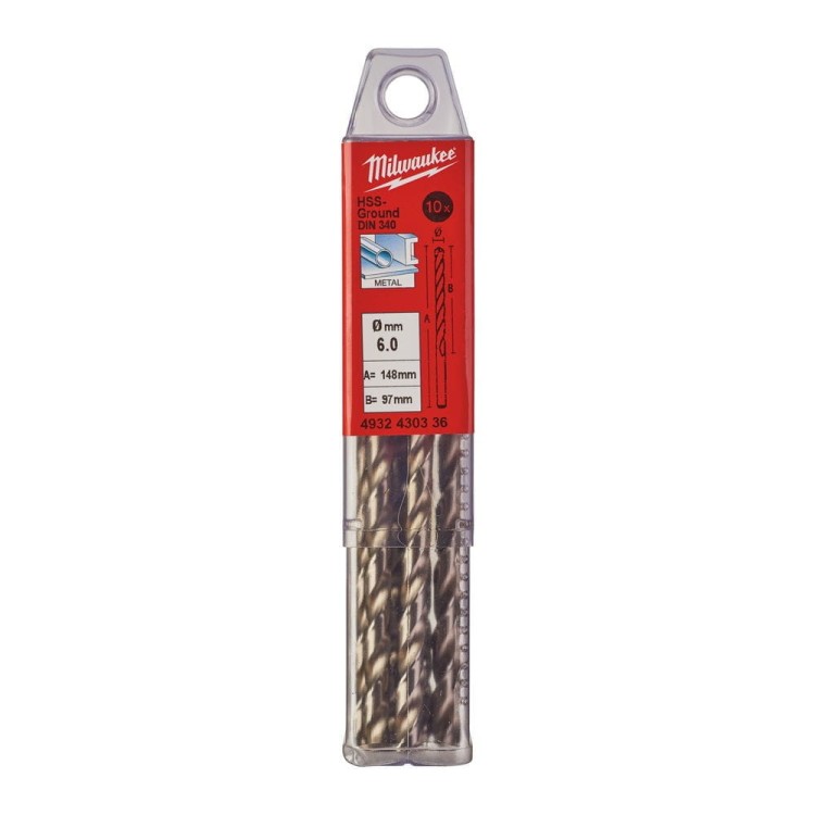 WIERTŁA DO METALU 6,0/91/139MM-10 SZT 4932430336 - techniktools