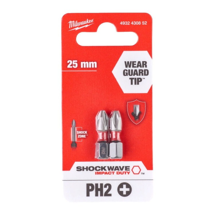 BIT SHOCKWAVE PH2 25MM-2 SZT 4932430852 - techniktools