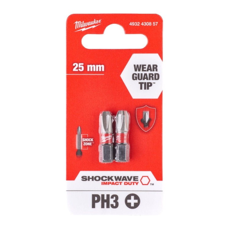 BIT SHOCKWAVE PH3 25MM-2 SZT 4932430857 - techniktools