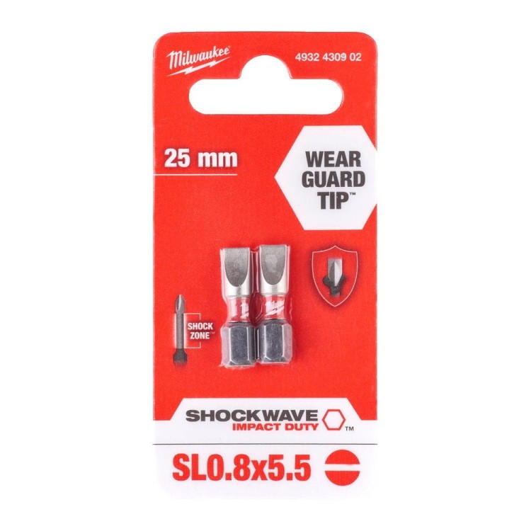 BIT SHOCKWAVESL0,8X5,5 25MM-2 SZT 4932430902 - techniktools