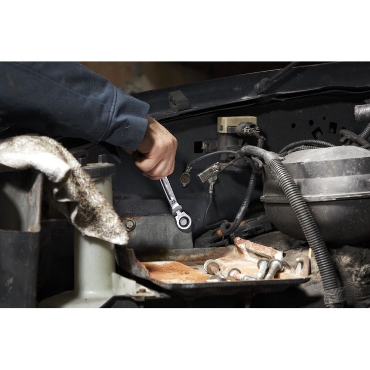 Zestaw kluczy płasko-oczkowych MAXBITE z ruchomą główką grzechotki 4932478557 - techniktools