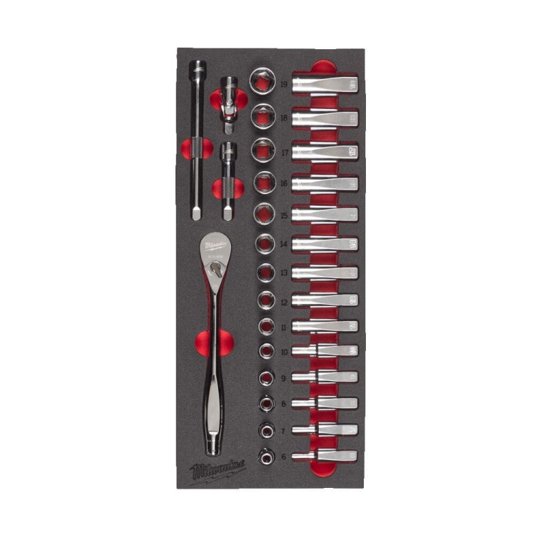Wkładka piankowa z grzechotką i nasadkami 3/8'' 4932479825 - techniktools