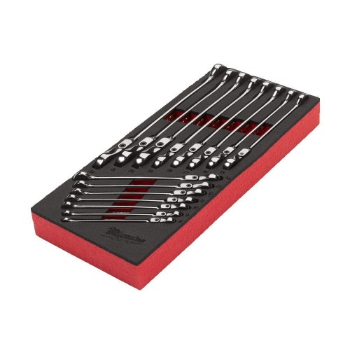 Wkładka piankowa z kluczami płasko-oczkowymi MAXBITE z ruchomą główką grzechotki 4932479829 - techniktools
