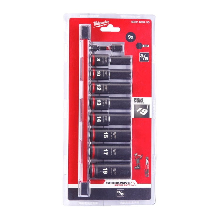 Zestaw nasadek udar długich 3/8"Hex 9szt 4932480455 - techniktools