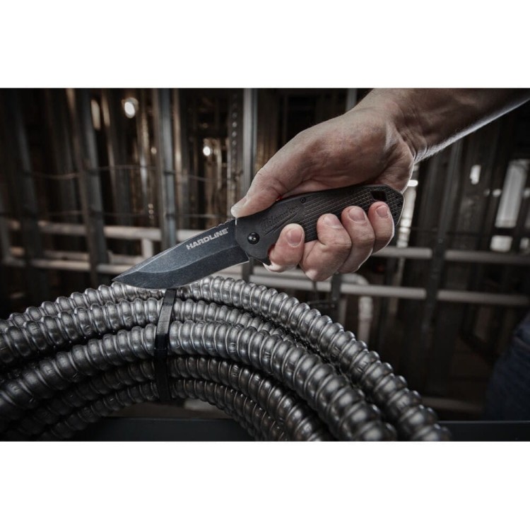 Nóż składany gładki Hardline 89 mm 4932492453 - techniktools