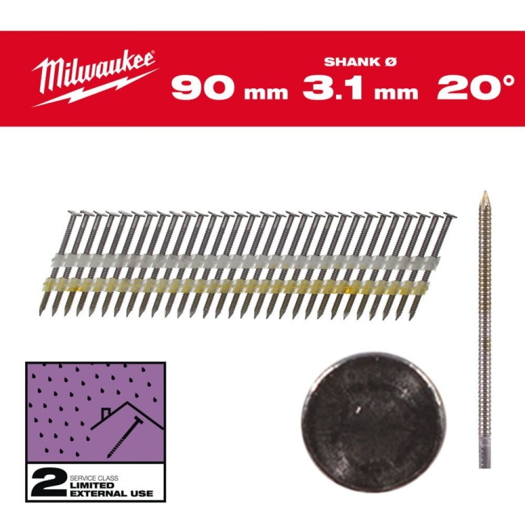 Gwoździe 20° pierśc/galw 90mm 1750 szt 4932492594 - techniktools