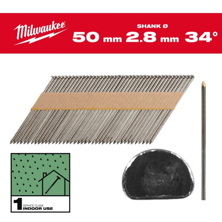 Gwoździe pierścieniowe, kąt 34°, głowa typu D 4932492595 - techniktools