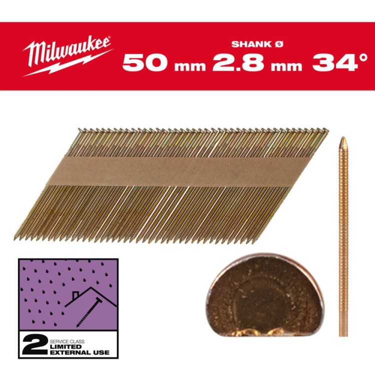 Gwoździe 34° pierśc/galw 50mm-2200 szt 4932492606 - techniktools