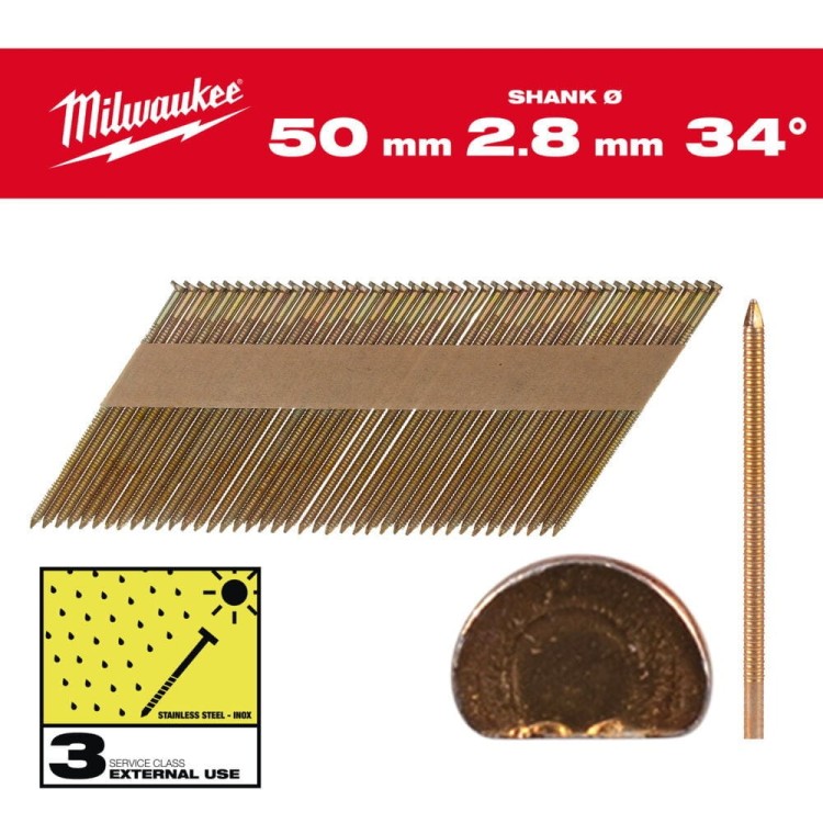 Gwoździe pierśc/oc ogniowo 50mm 2200 szt 4932492613 - techniktools