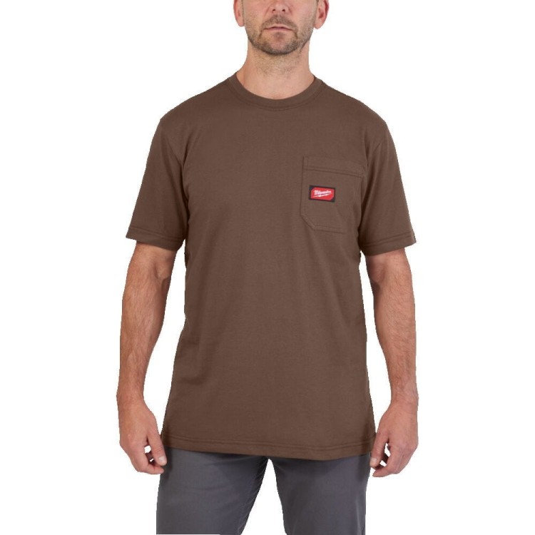 Rozm -XXL T-shirt z kiesz kr rękaw brązo 4932493032 - techniktools