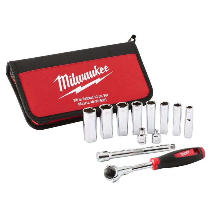 Zestaw nasadek 3/8'' z grzechotką 48229001 - techniktools