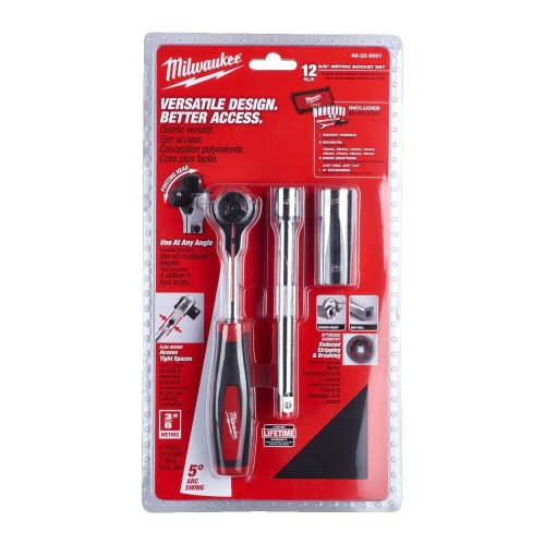Zestaw nasadek 3/8'' z grzechotką 48229001 - techniktools