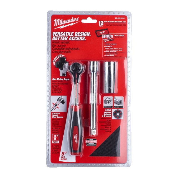 Zestaw nasadek 3/8'' z grzechotką 48229001 - techniktools