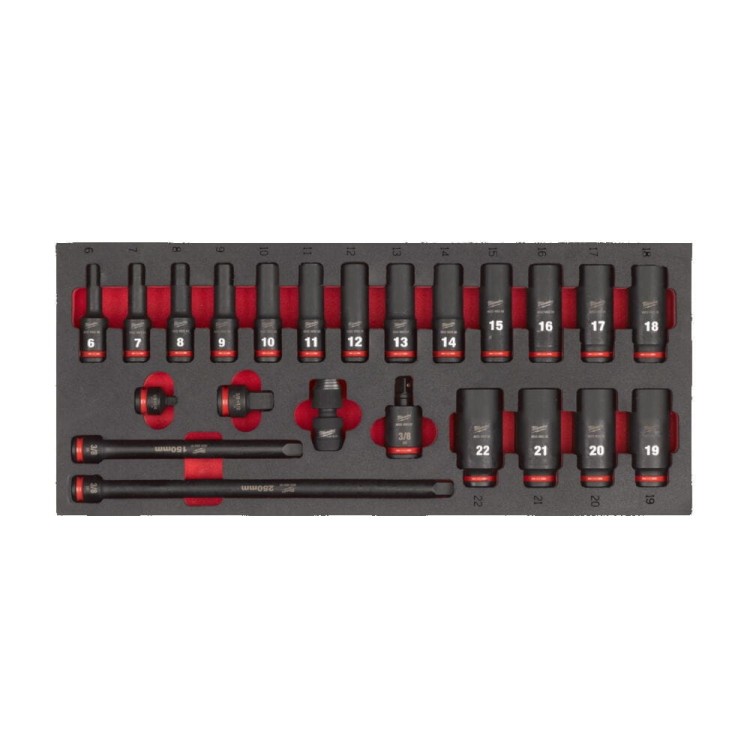 Wkładka+set nasadek udar3/8"długie 23szt 4932493390 - techniktools