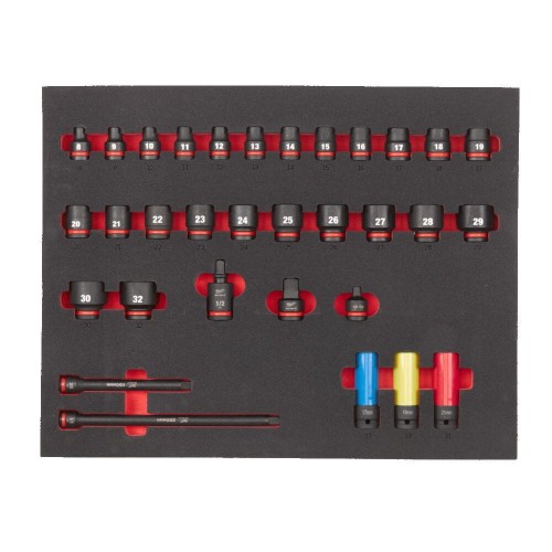 Wkładka+set krótkie nasadki udar1/2"32sz 4932493392 - techniktools
