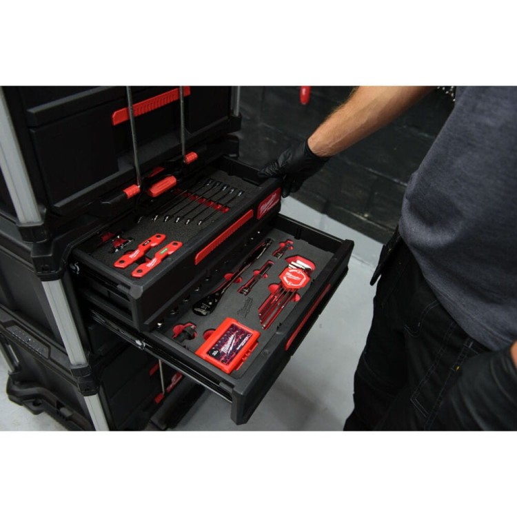 Zestaw piankowy do szuflady PACKOUT z kluczami płasko-oczkowymi z grzechotką (55 szt.) 4932493640 - techniktools