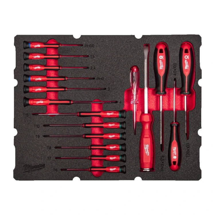 Wkładka piankowa do szuflad PACKOUT z wkrętakami precyzyjnymi (17 szt.) 4932493644 - techniktools