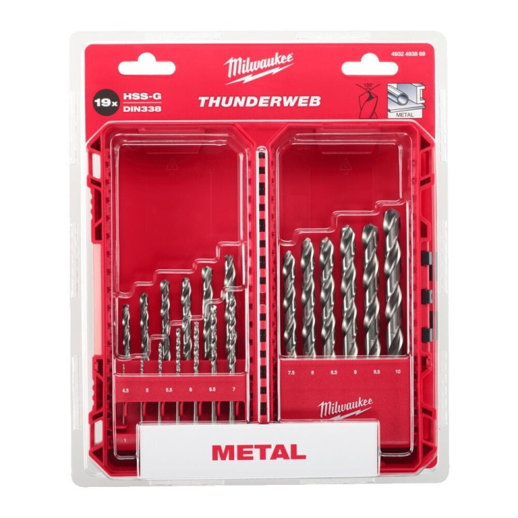 M. Drill HSS-G TW 19pc Set-19pc 4932493869 - techniktools