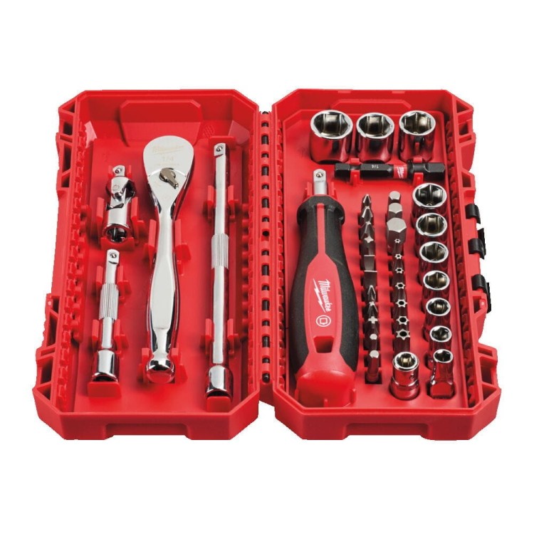 Zestaw: Grzechotka, nasadki 1/4 i bity udarowe 4932498381 - techniktools