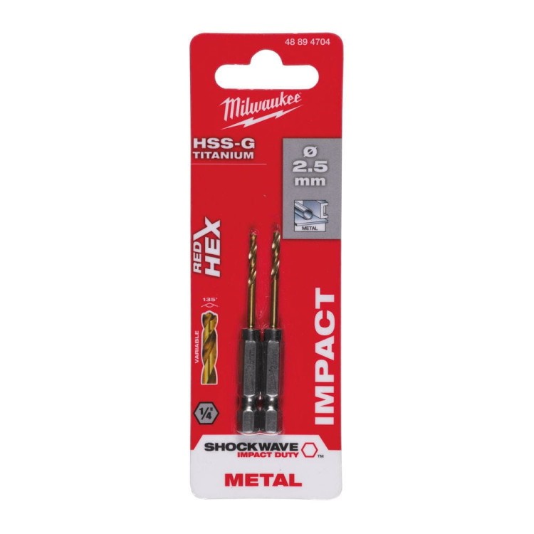 WIERTŁO METAL SHW HSS-G TIN 2.5MM-2 SZT 48894704 - techniktools