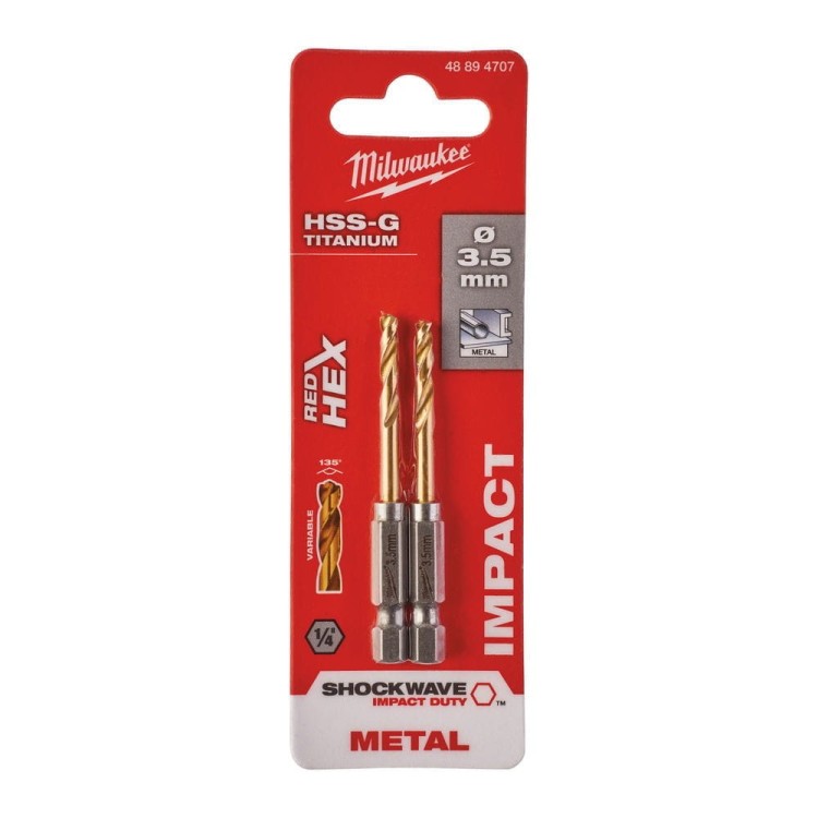 WIERTŁO METAL SHW HSS-G TIN 3.5MM-2 SZT 48894707 - techniktools