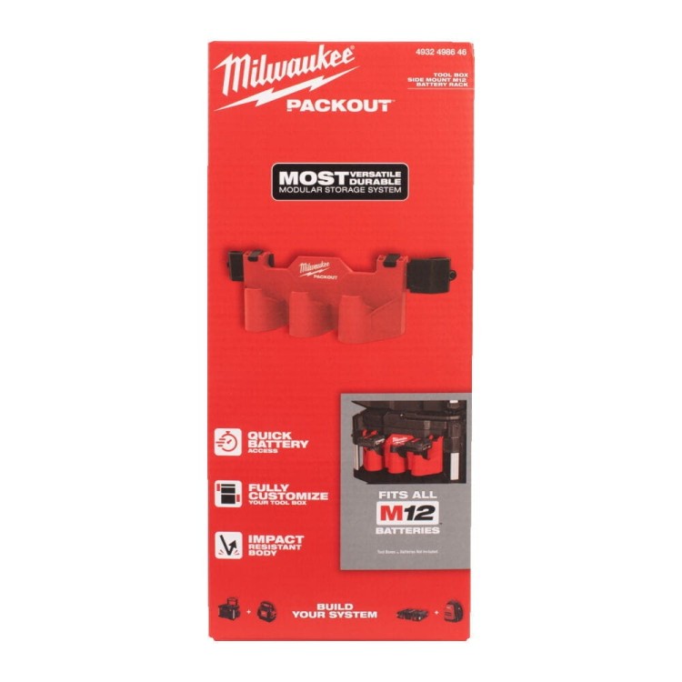 Packout Side Mount M12 Battery Rack 4932498646 - techniktools