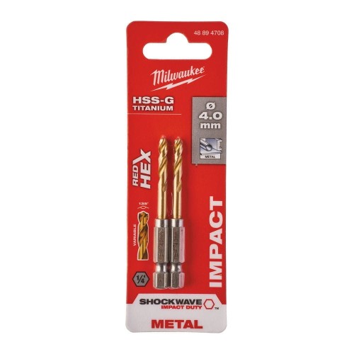 WIERTŁO METAL SHW HSS-G TIN 4MM-2 SZT 48894708 - techniktools