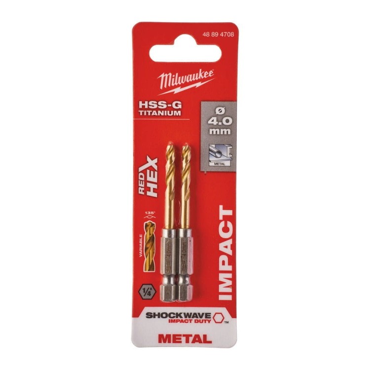 WIERTŁO METAL SHW HSS-G TIN 4MM-2 SZT 48894708 - techniktools