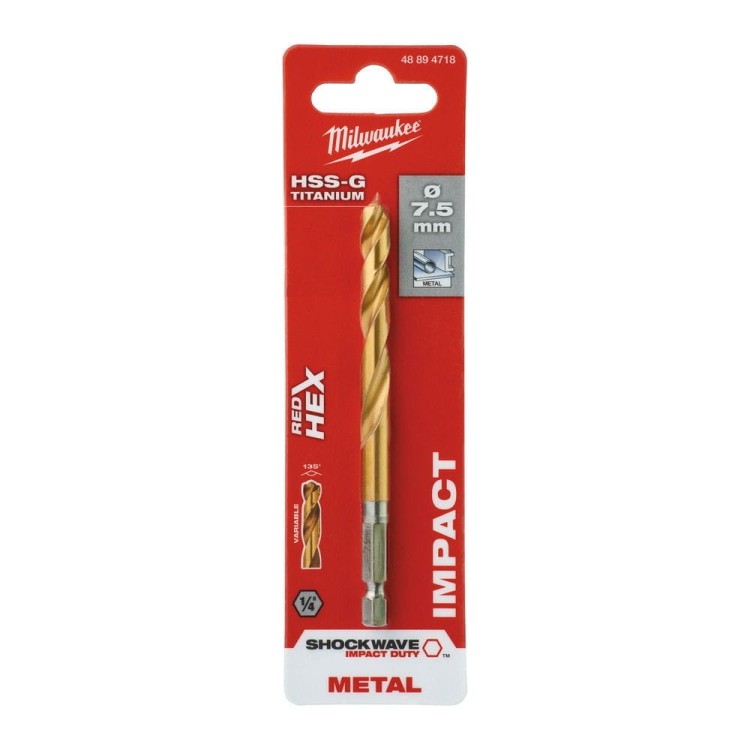 WIERTŁO METAL SHW HSS-G TIN 7.5MM 48894718 - techniktools
