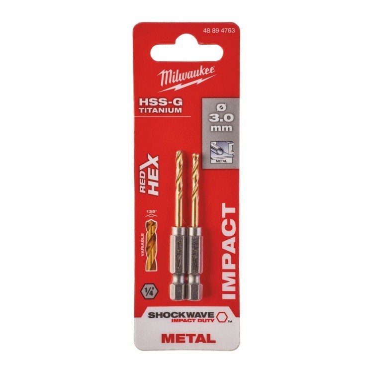 WIERTŁO METAL SHW HSS-G TIN 3MM-2SZT 48894763 - techniktools