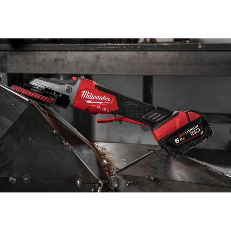 M18 FUEL szlifierka kątowa 125 mm z płaską głowicą, hamulcem i włącznikiem łopatkowym 4933478439 - techniktools