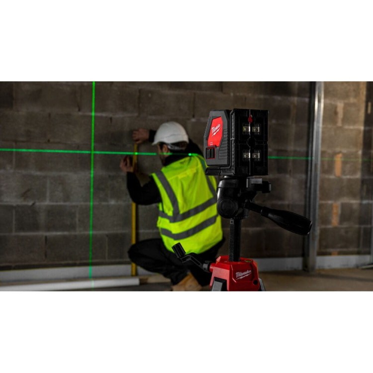 Laser krzyżowy z zieloną wiązką, zasilany bateriami alkalicznymi 4933478753 - techniktools