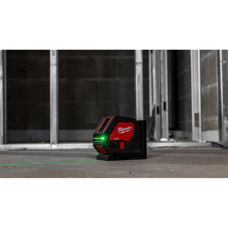 Laser krzyżowy z zieloną wiązką, zasilany bateriami alkalicznymi 4933478753 - techniktools