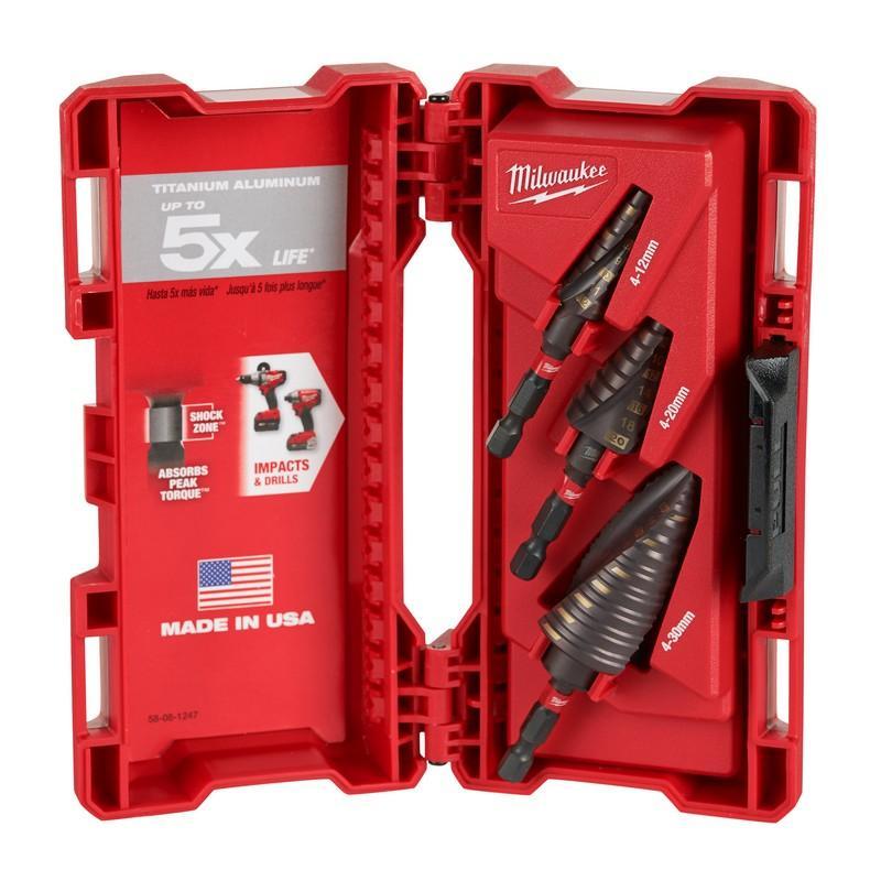 48899266 - Zestaw udarowych wierteł stopniowych Shockwave, 4 - 12 mm, 4 - 20 mm, 4 - 30 mm (3 szt.)