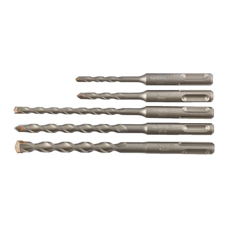 4932471242 - Zestaw wierteł udarowych SDS-Plus Contractor, 2-ostrzowych, ? 5/6 × 110 mm, ? 6/8/10 × 160 mm (5 szt.)