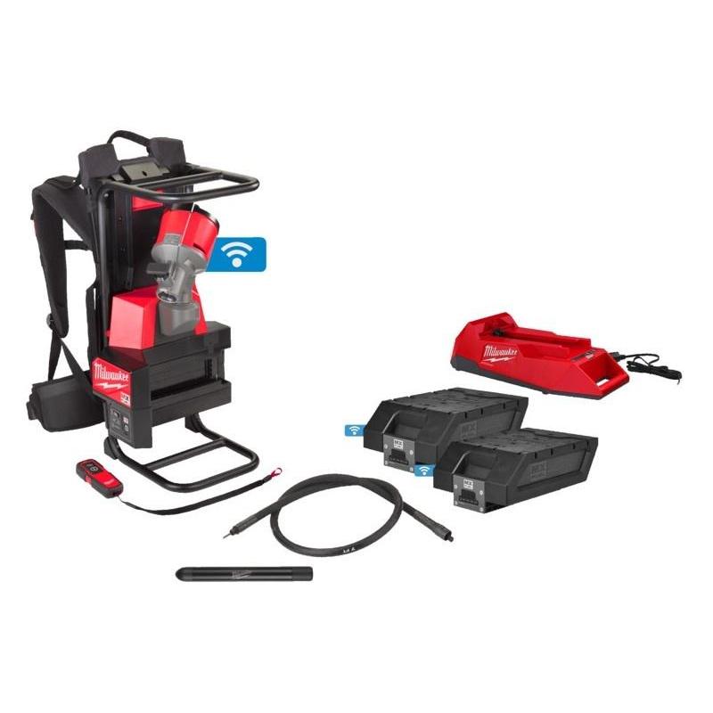MXF CVBPKIT-602 - Wibrator plecakowy do betonu + wałek 2 m i buława 38 mm, MX FUEL ONE-KEY, 2 x 6.0 Ah + ładowarka, 4933479593