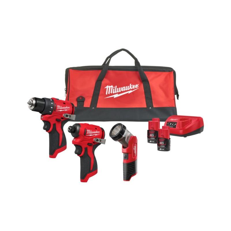 M12 BLPP3A-202B - Zestaw POWERPACK M12, M12 BLDDRC, M12 BLIDRC, M12 TLED, 2 x 2.0 Ah + ładowarka, w torbie, 4933499694