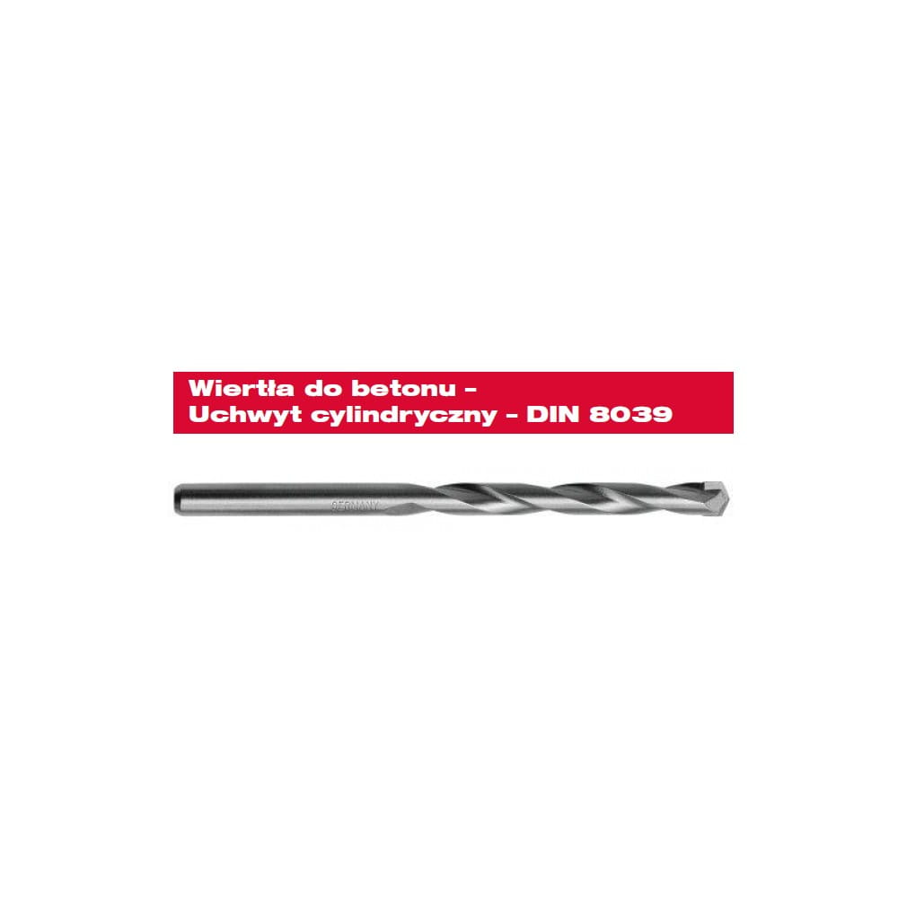 Wiertła do betonu - uchwyt cylindryczny - DIN 8039