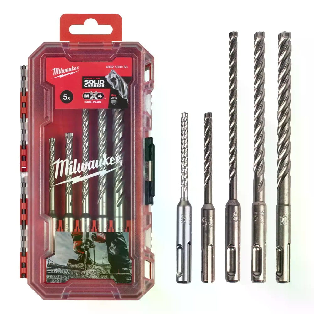 4932500063 - Zestaw wierteł udarowych do betonu SDS-Plus MX4, 4-ostrzowe, 5 - 10 mm (5 szt.)
