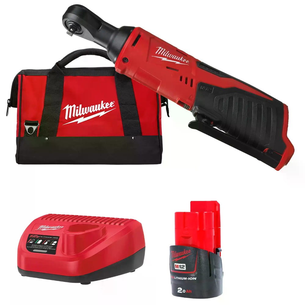 M12 IR-201B 1/4" - Subkompaktowa grzechotka udarowa 1/4", 12 V, 2.0 Ah, w torbie, z akumulatorem i ładowarką, 4933441725