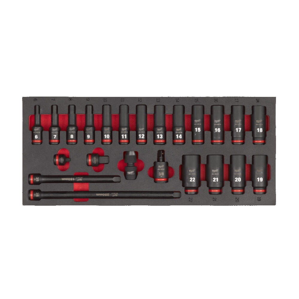 Wkładka+set nasadek udar3/8"długie 23szt 4932493390 - techniktools