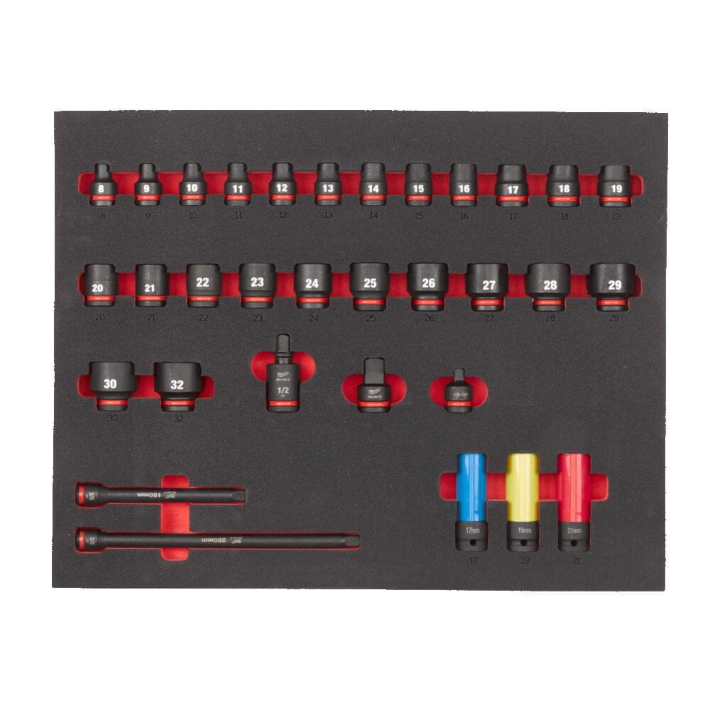 Wkładka+set krótkie nasadki udar1/2"32sz 4932493392 - techniktools
